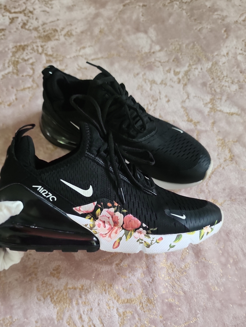 NIKE AIR | Nike Air Max 270 Unisex Black Floral Sneakers